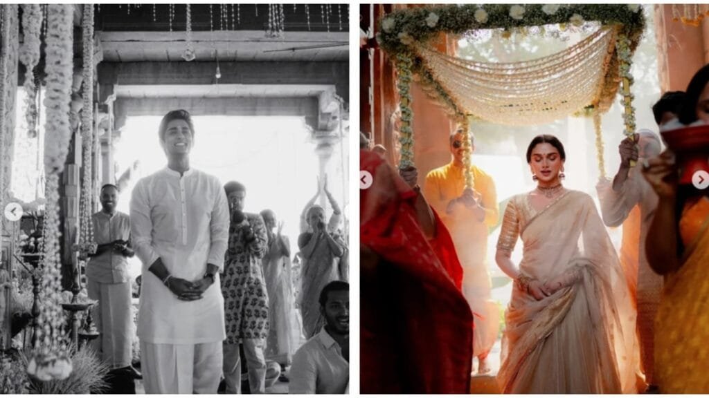 अदिति राव हैदरी की शादी में सिद्धार्थ की मुस्कुराहट ने हमें दीवाना बना दिया। देखिए अनमोल पल | बॉलीवुड