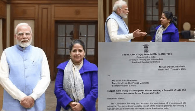 पूर्व राष्ट्रपति प्रणब मुखर्जी का स्मारक बनाएगी सरकार, पीएम मोदी से मिलीं शर्मिष्ठा मुखर्जी पूर्व राष्ट्रपति प्रणब मुखर्जी का स्मारक बनाएगी सरकार, पीएम मोदी से मिलीं शर्मिष्ठा मुखर्जी
